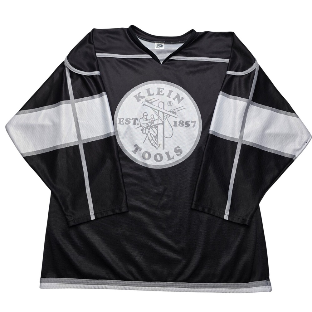 OT Sports Klein Tools Hockey Jersey Sparky 14 Graphic Black White Mens Large